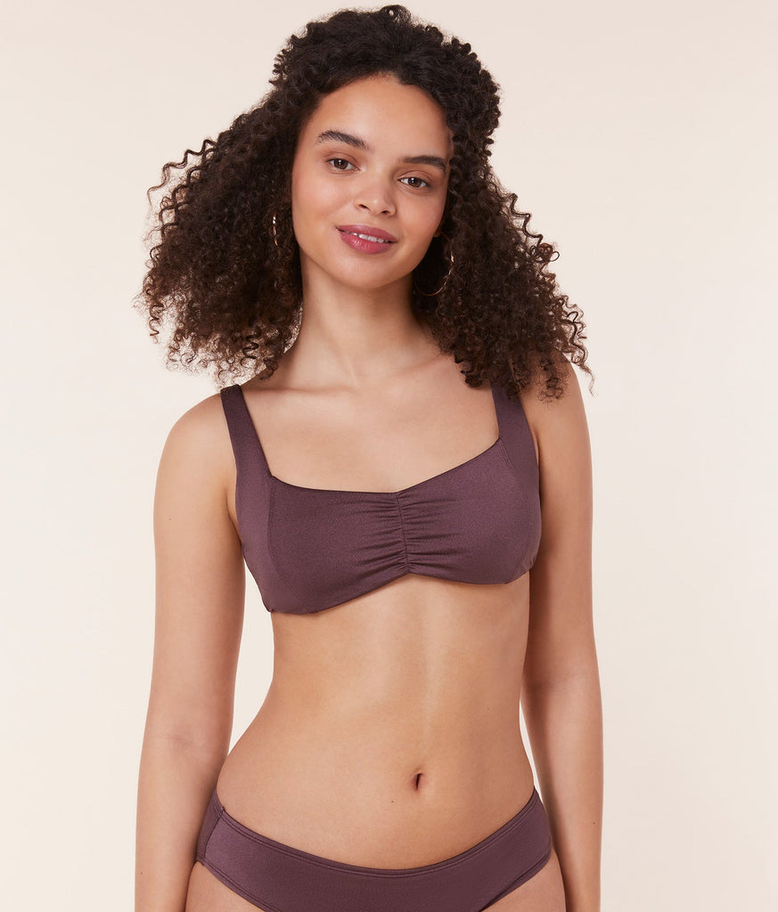 The Nadi Bikini Top - Satin - Licorice