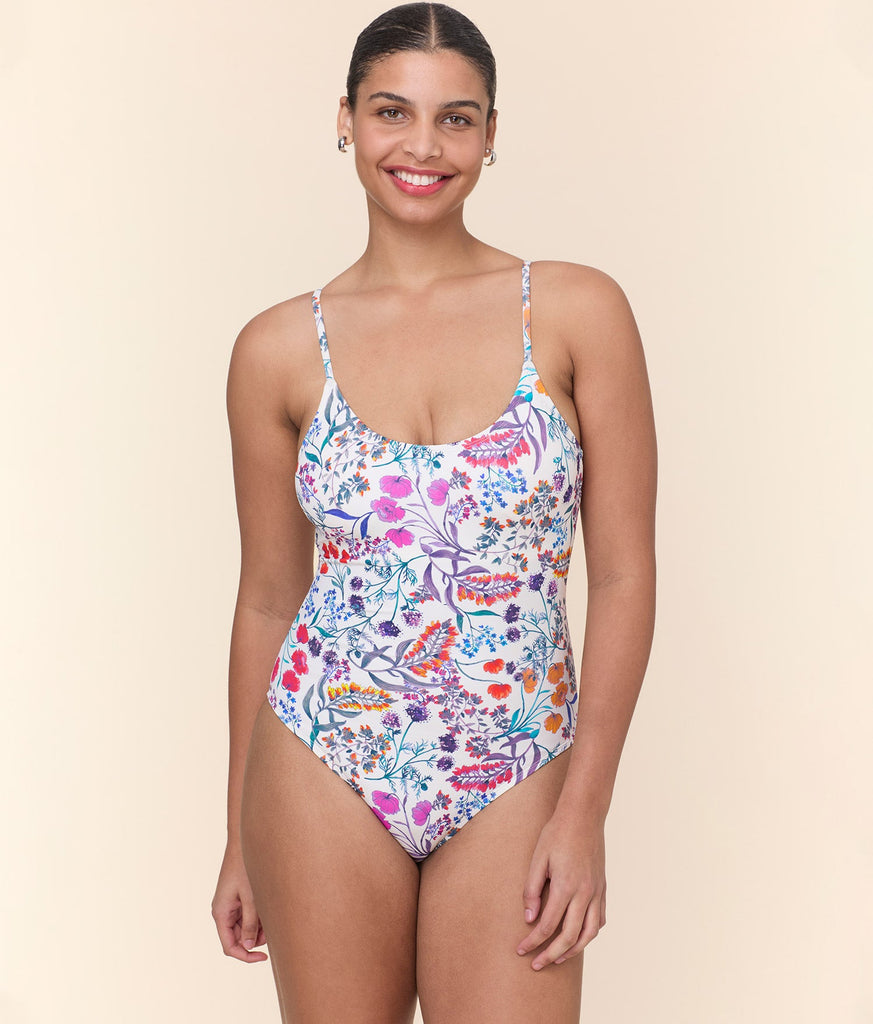 The Amalfi One Piece - Eco Nylon - Botanical Floral - Long Torso