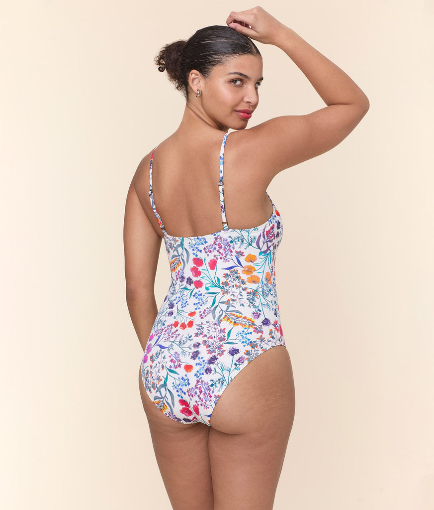 The Amalfi One Piece - Eco Nylon - Botanical Floral - Long Torso