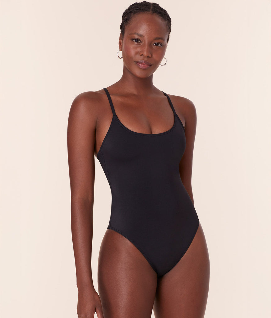 The Amalfi One Piece - Eco Nylon - Black - Long Torso