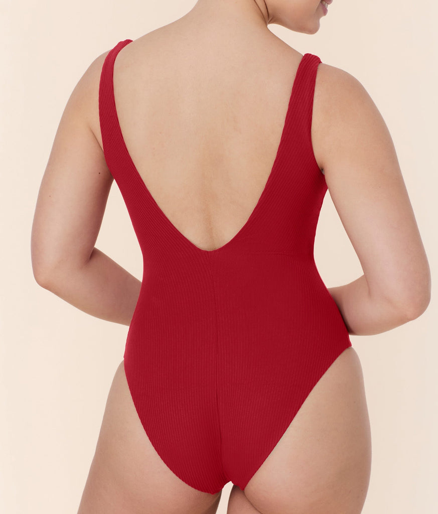 The Ibiza One Piece - Eco Ribbed - Flame - Long Torso