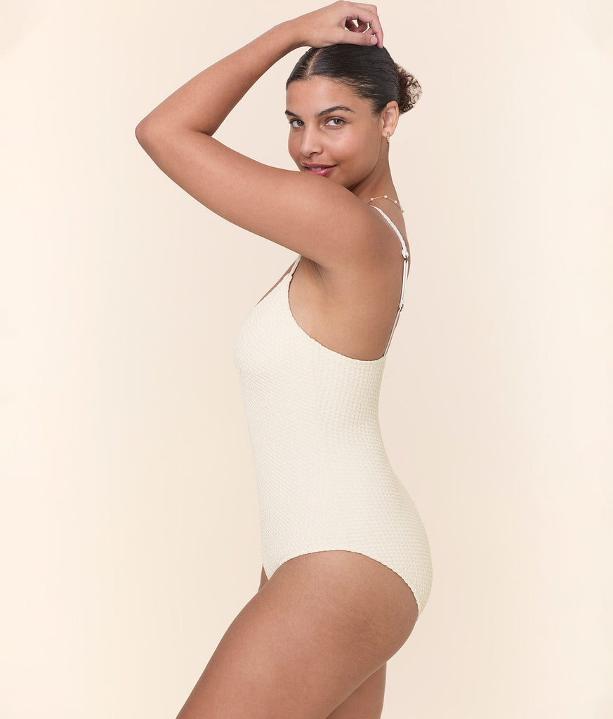 The Amalfi One Piece - Textured Weave - Gardenia - Classic