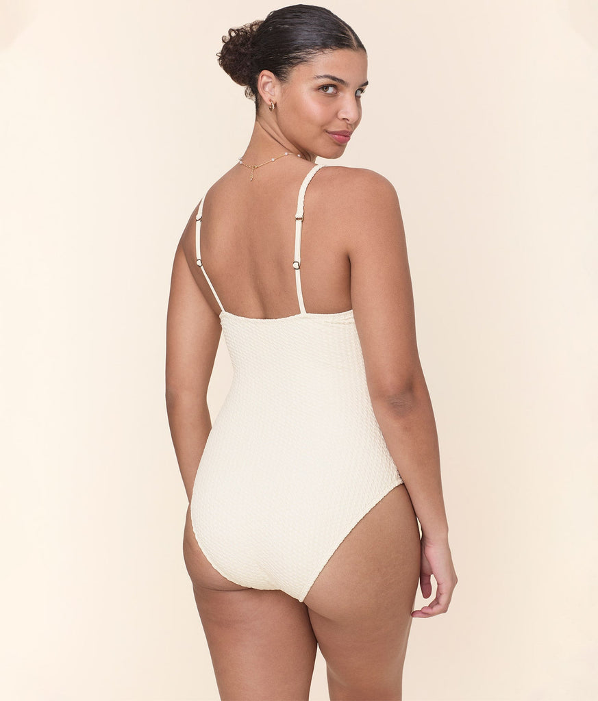 The Amalfi One Piece - Textured Weave - Gardenia - Classic