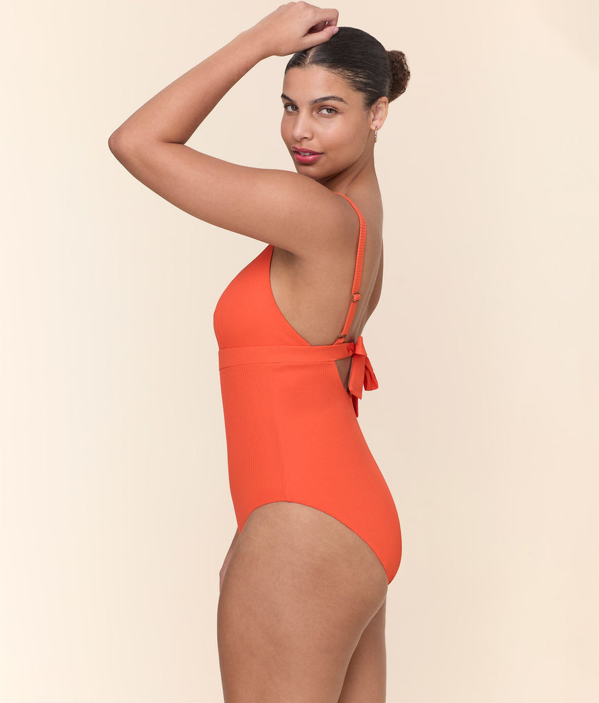 The Honolulu One Piece - Eco Ribbed - Vermillion - Classic