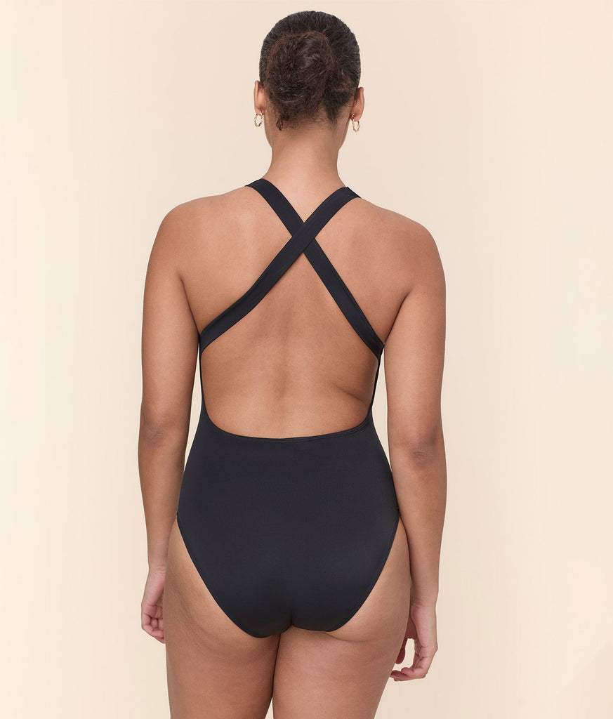 The Tulum One Piece - Eco Nylon - Black - Long Torso