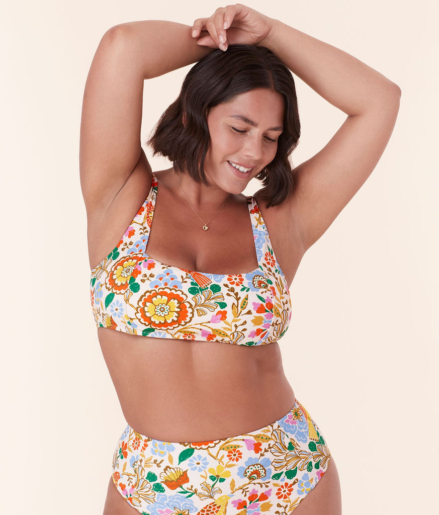The Havana Bikini Top - Eco Nylon - Bird Floral