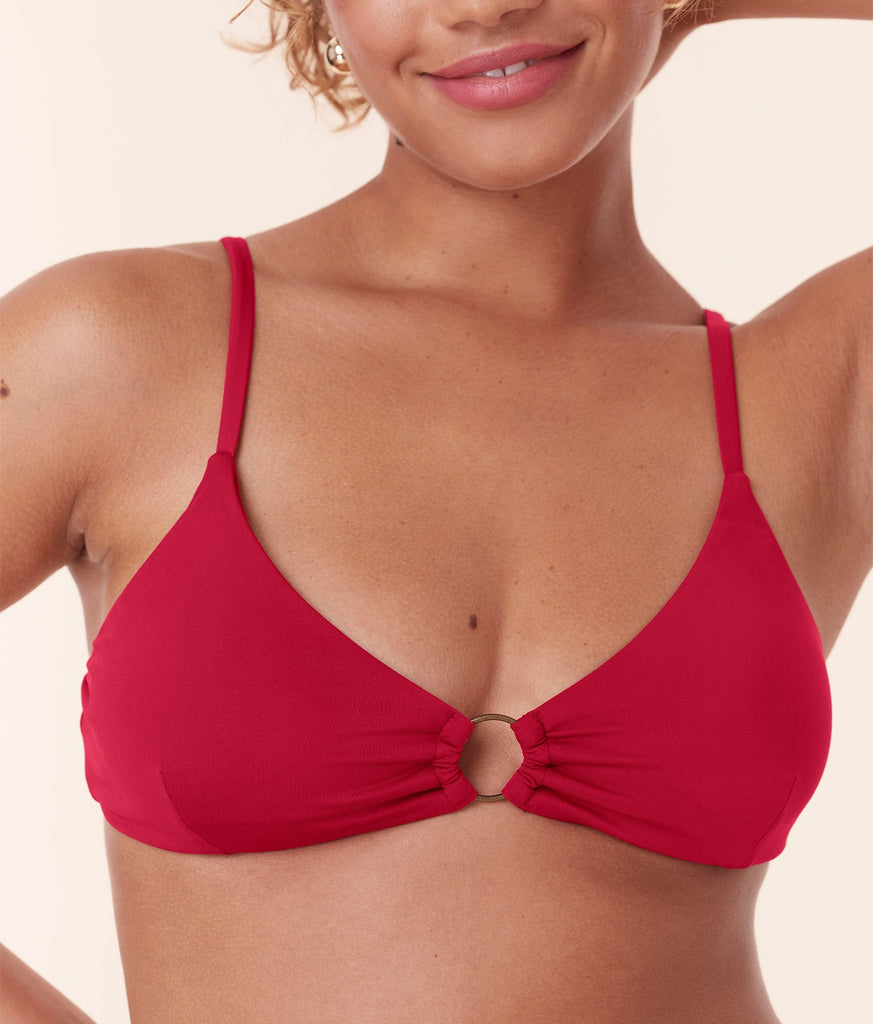 The Bonita Bikini Top - Eco Nylon - Garnet