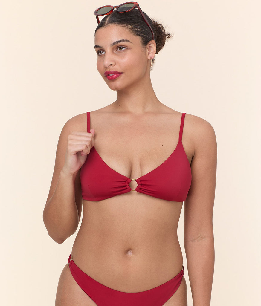 The Bonita Bikini Top - Eco Nylon - Garnet