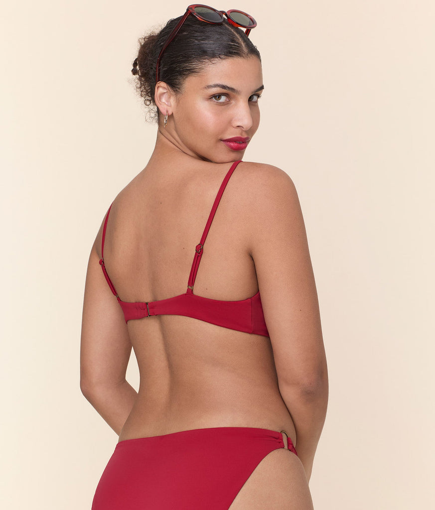 The Bonita Bikini Top - Eco Nylon - Garnet