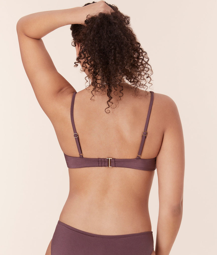The Nadi Bikini Top - Satin - Licorice