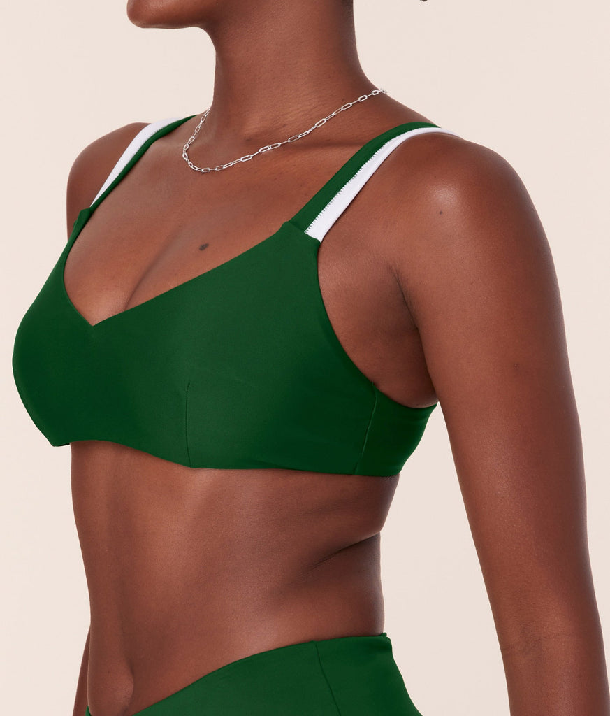 The Rockley Bikini Top - Eco Nylon - Pesto