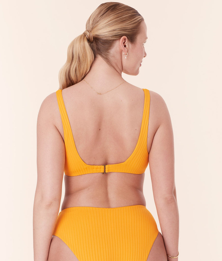 The Rye Bikini Top - Wide Rib - Tangerine