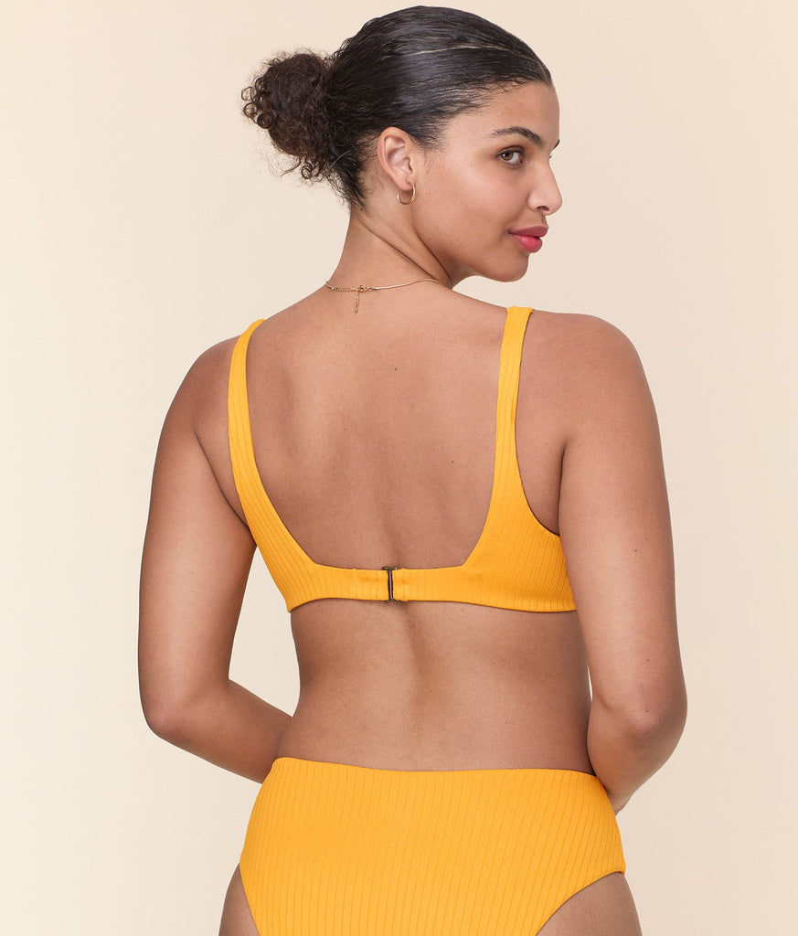 The Rye Bikini Top - Wide Rib - Tangerine