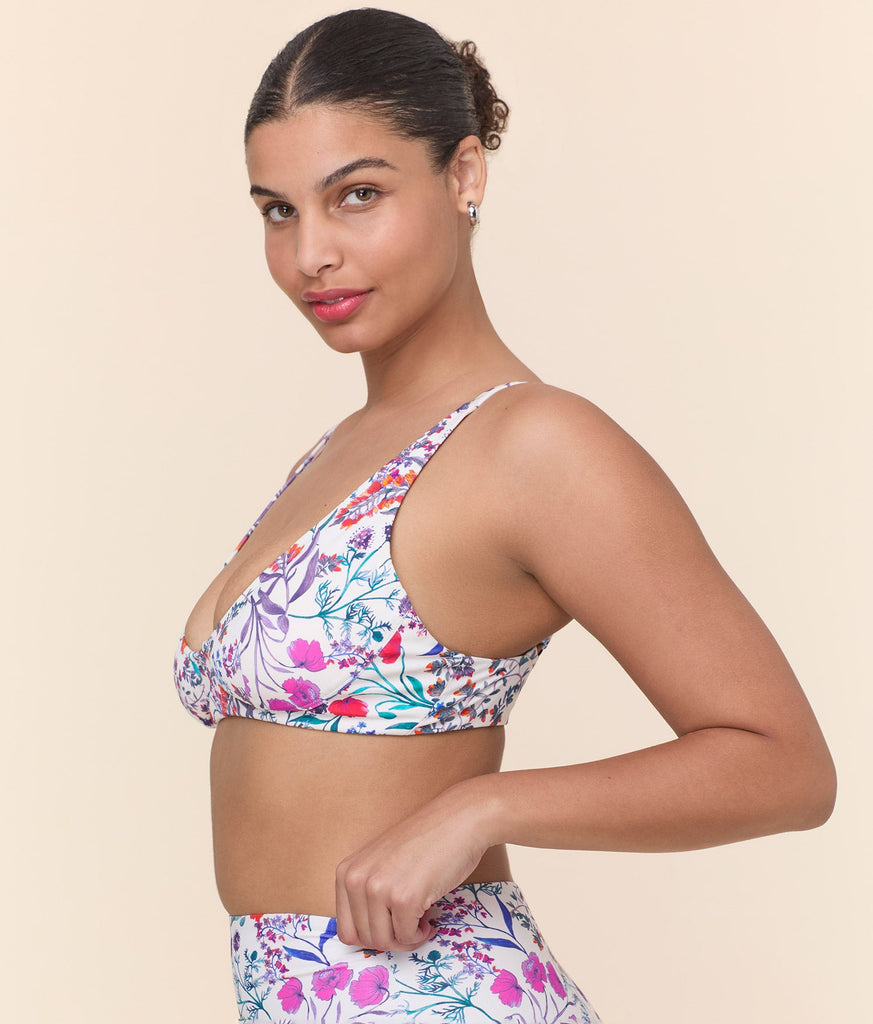 The Mila Bikini Top - Eco Nylon - Botanical Floral