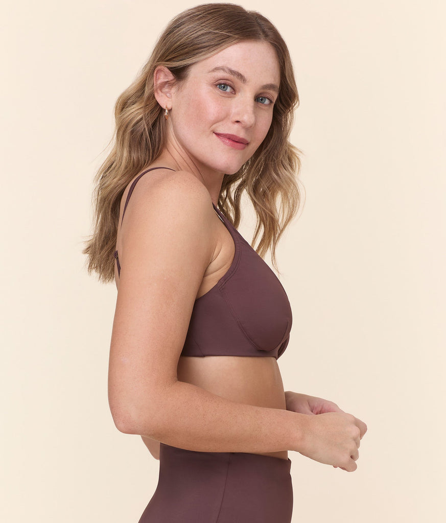 The Mila Bikini Top - Eco Nylon - Mink