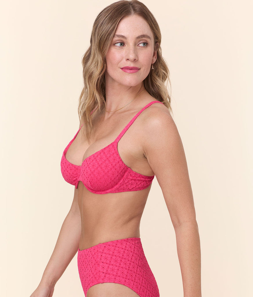 The Bermuda Bikini Top - Eyelet - Begonia