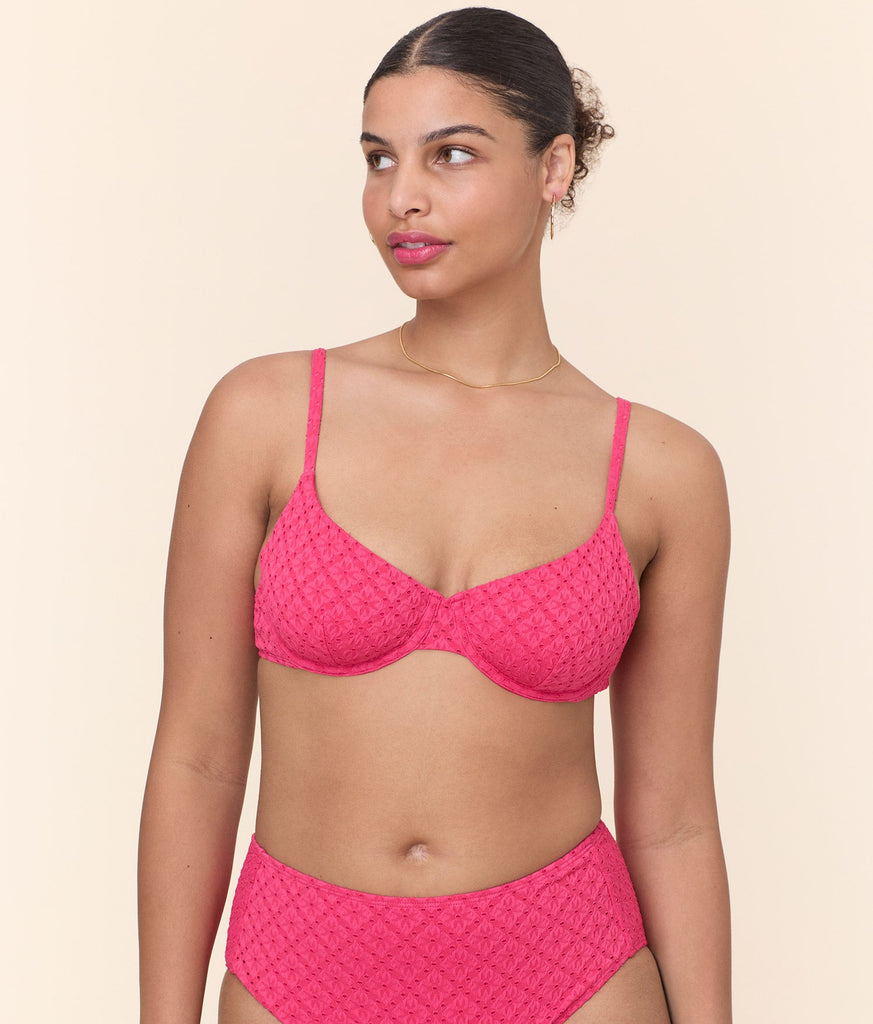 The Bermuda Bikini Top - Eyelet - Begonia