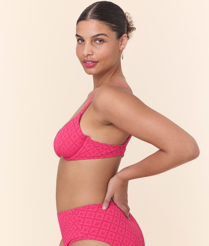 The Bermuda Bikini Top - Eyelet - Begonia