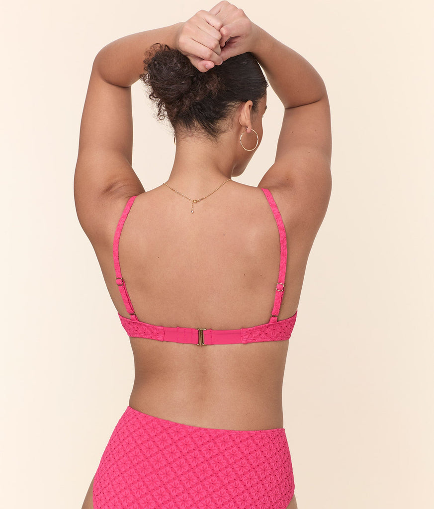 The Bermuda Bikini Top - Eyelet - Begonia