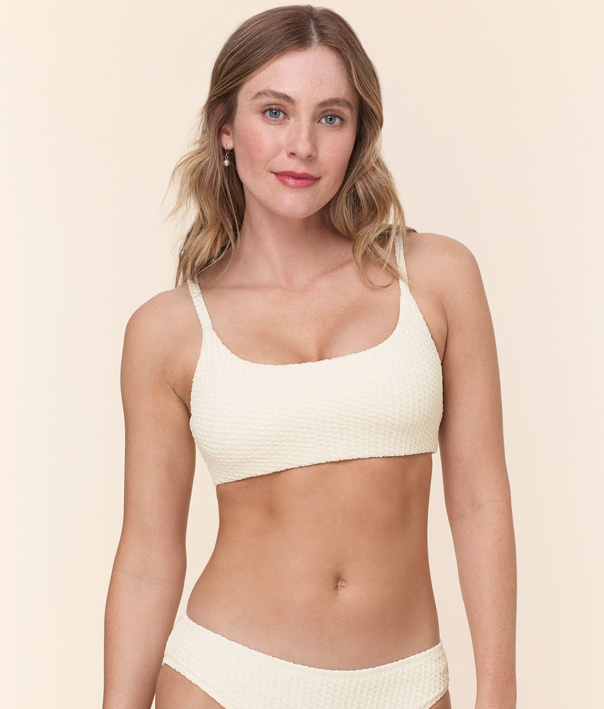 The Maui Bikini Top - Textured Weave - Gardenia