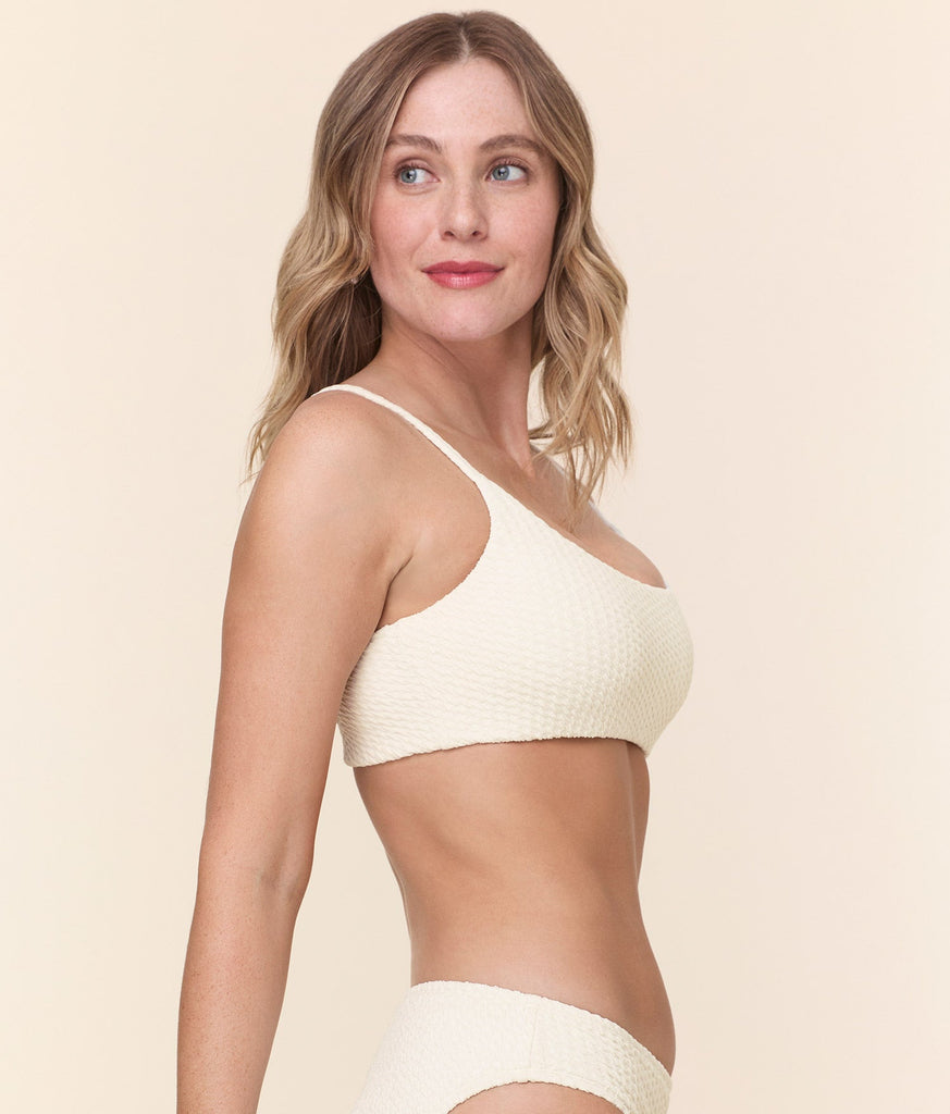 The Maui Bikini Top - Textured Weave - Gardenia