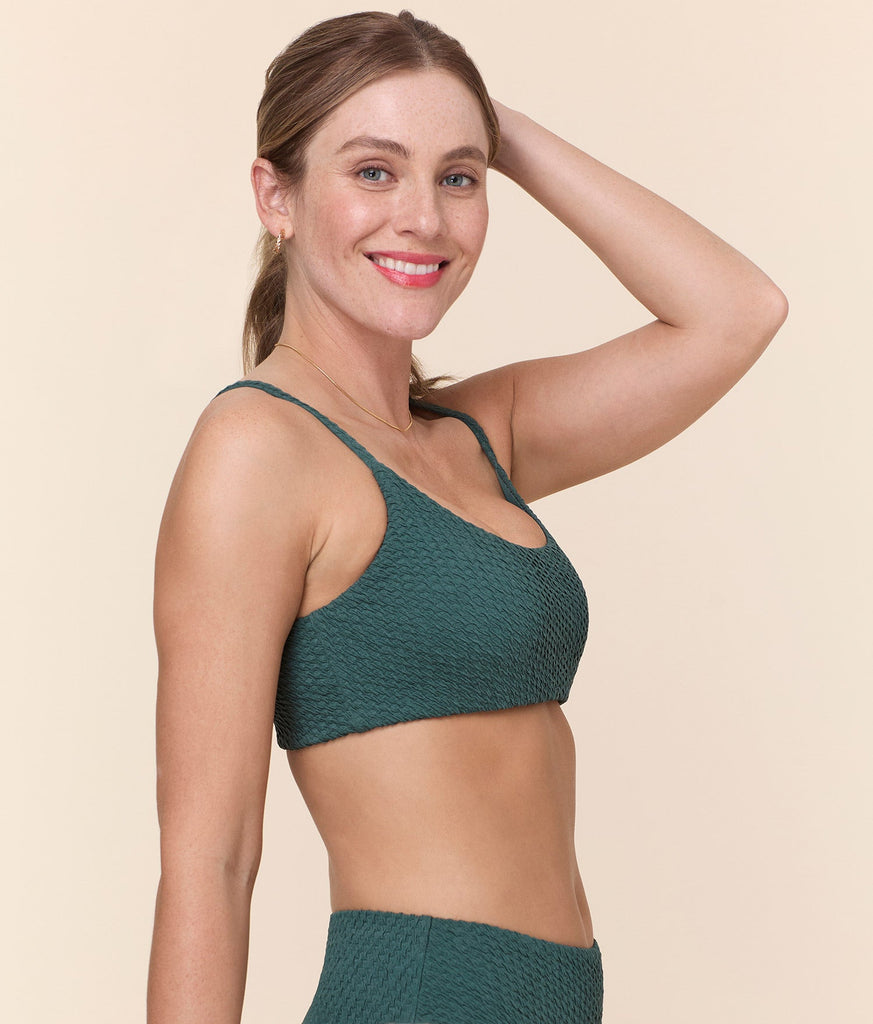 The Maui Bikini Top - Textured Weave - Seaweed