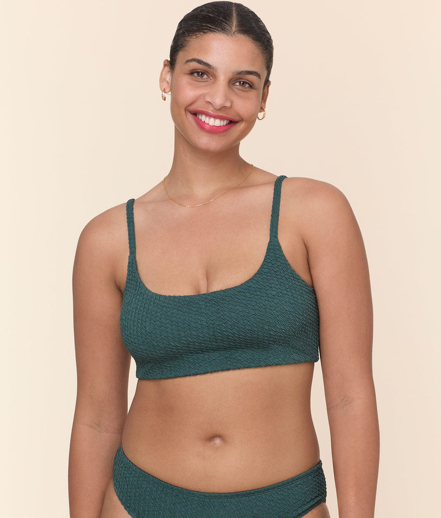 The Maui Bikini Top - Textured Weave - Seaweed