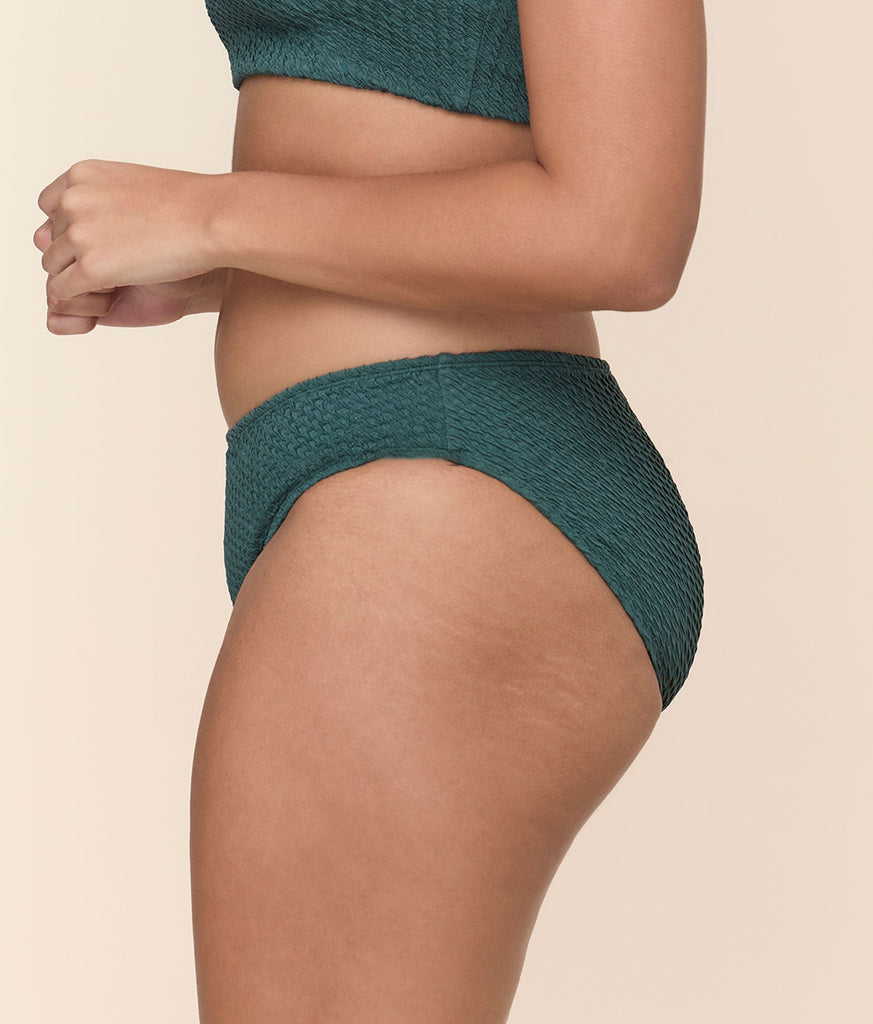 The Classic Bikini Bottom - Textured Weave - Seaweed