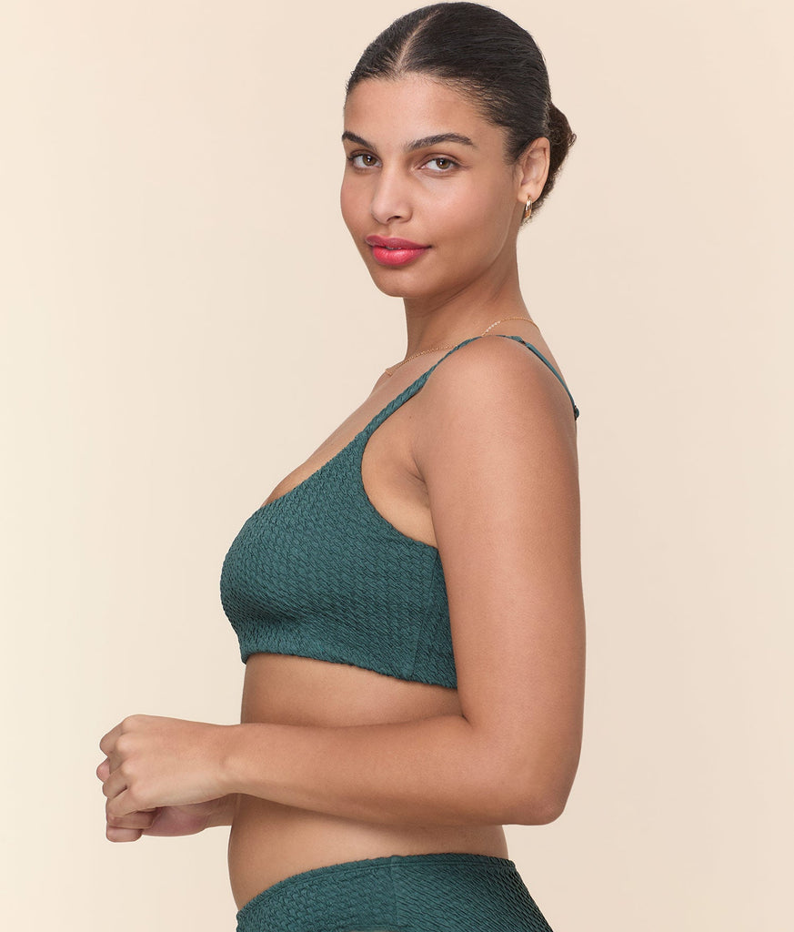 The Maui Bikini Top - Textured Weave - Seaweed