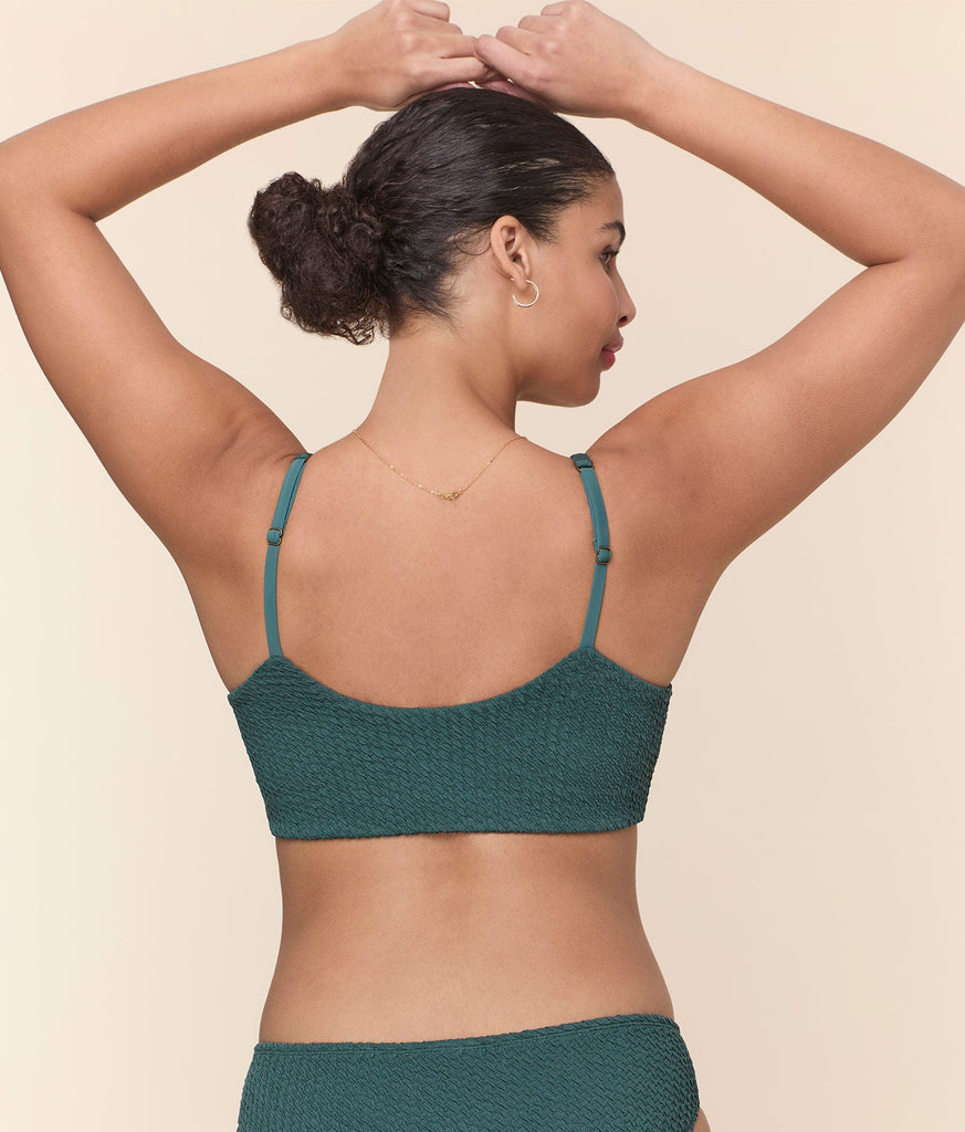 The Maui Bikini Top - Textured Weave - Seaweed