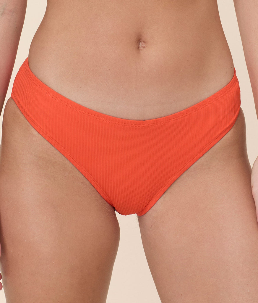 The Classic Bikini Bottom - Eco Ribbed - Vermillion