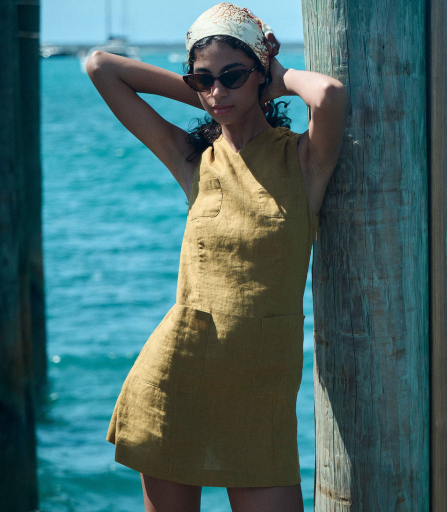 BENNETTE DRESS -- GOLDEN OLIVE