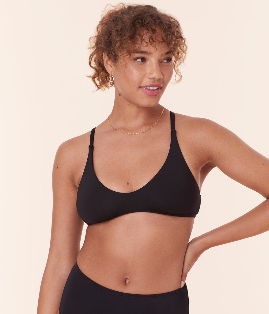 The Valencia Bikini Top - Flat - Black