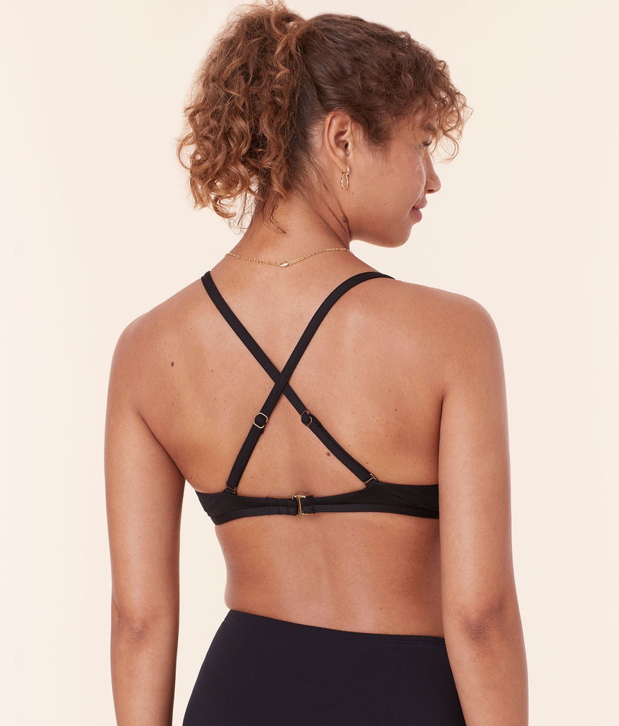 The Valencia Bikini Top - Flat - Black