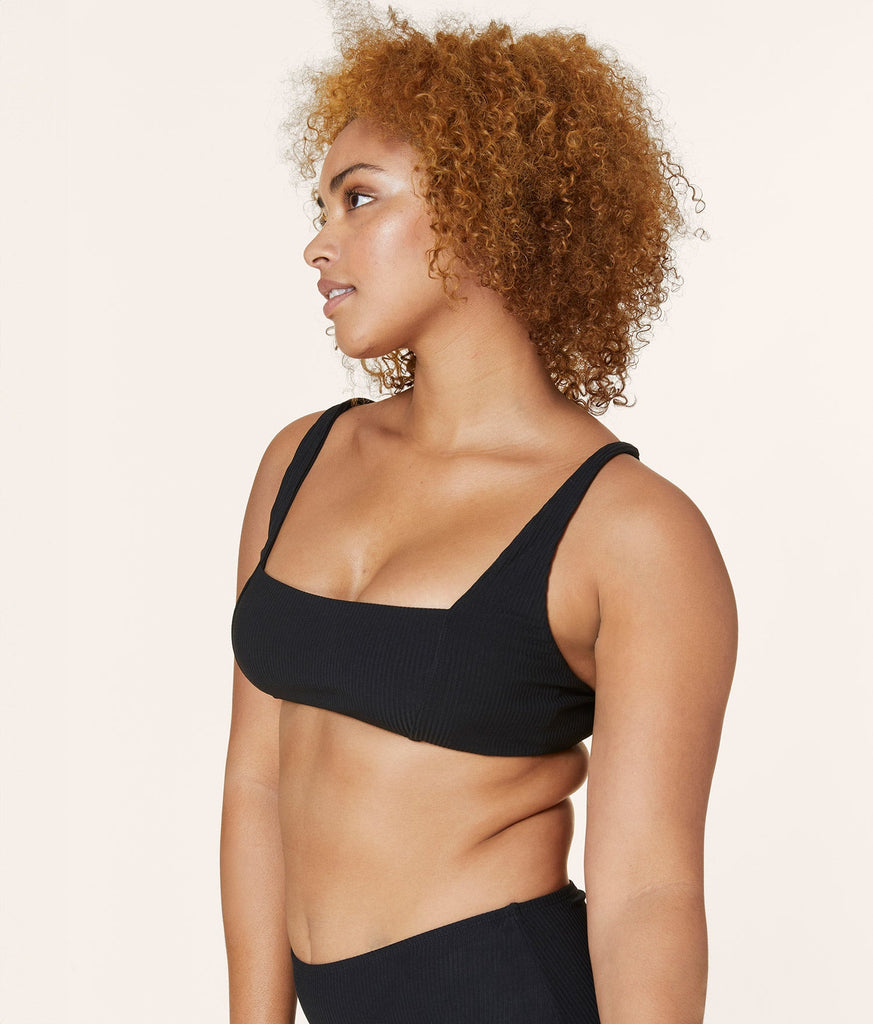 The Havana Bikini Top - Ribbed - Black