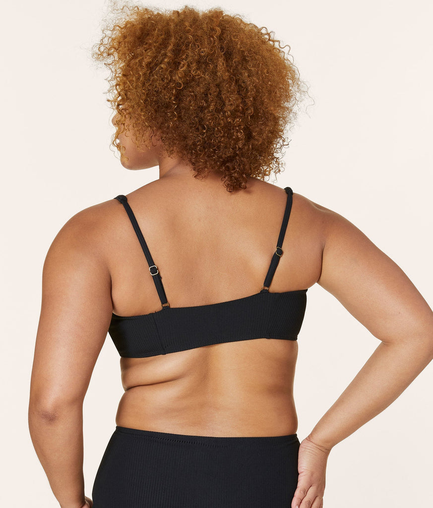 The Havana Bikini Top - Ribbed - Black