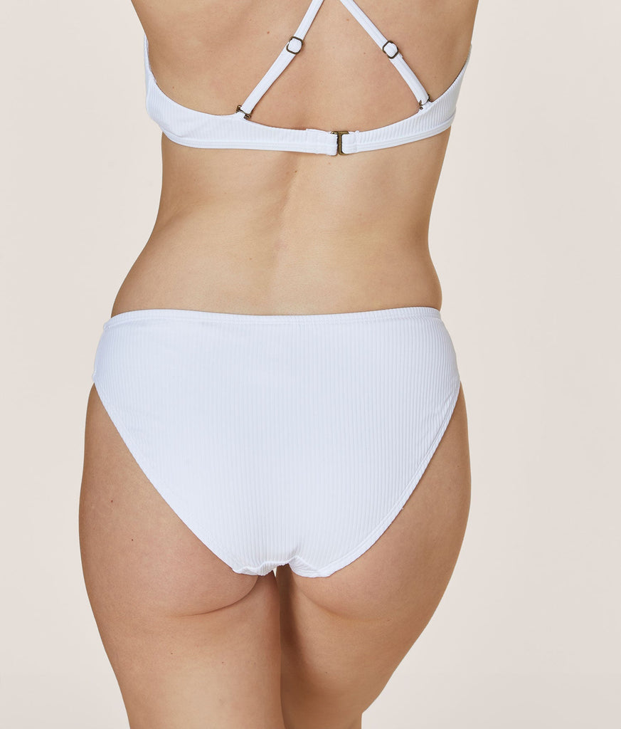 The Classic Bikini Bottom - Eco Ribbed - White