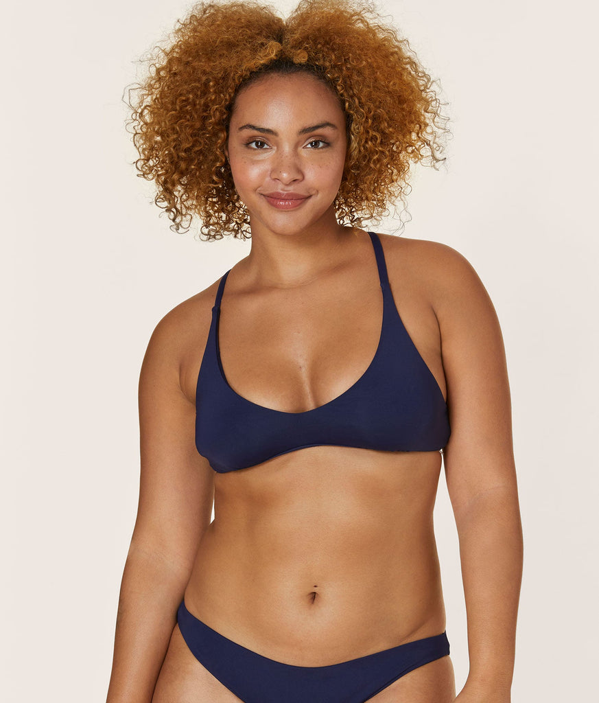The Valencia Bikini Top - Flat - Navy