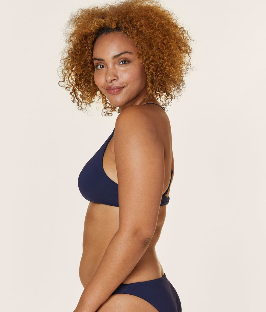 The Valencia Bikini Top - Flat - Navy