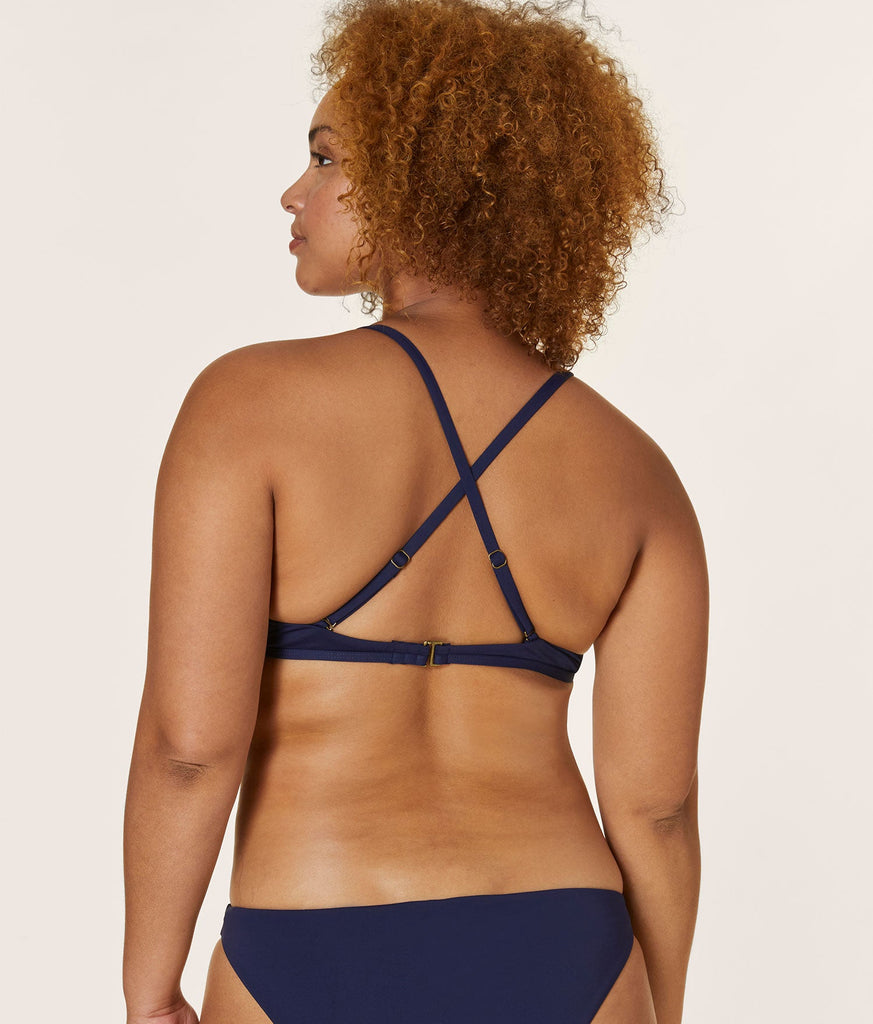 The Valencia Bikini Top - Flat - Navy
