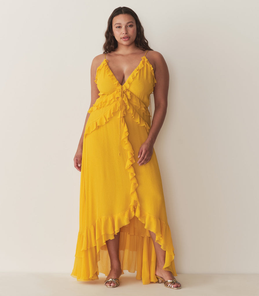 EVELINA DRESS -- GOLDEN ACACIA