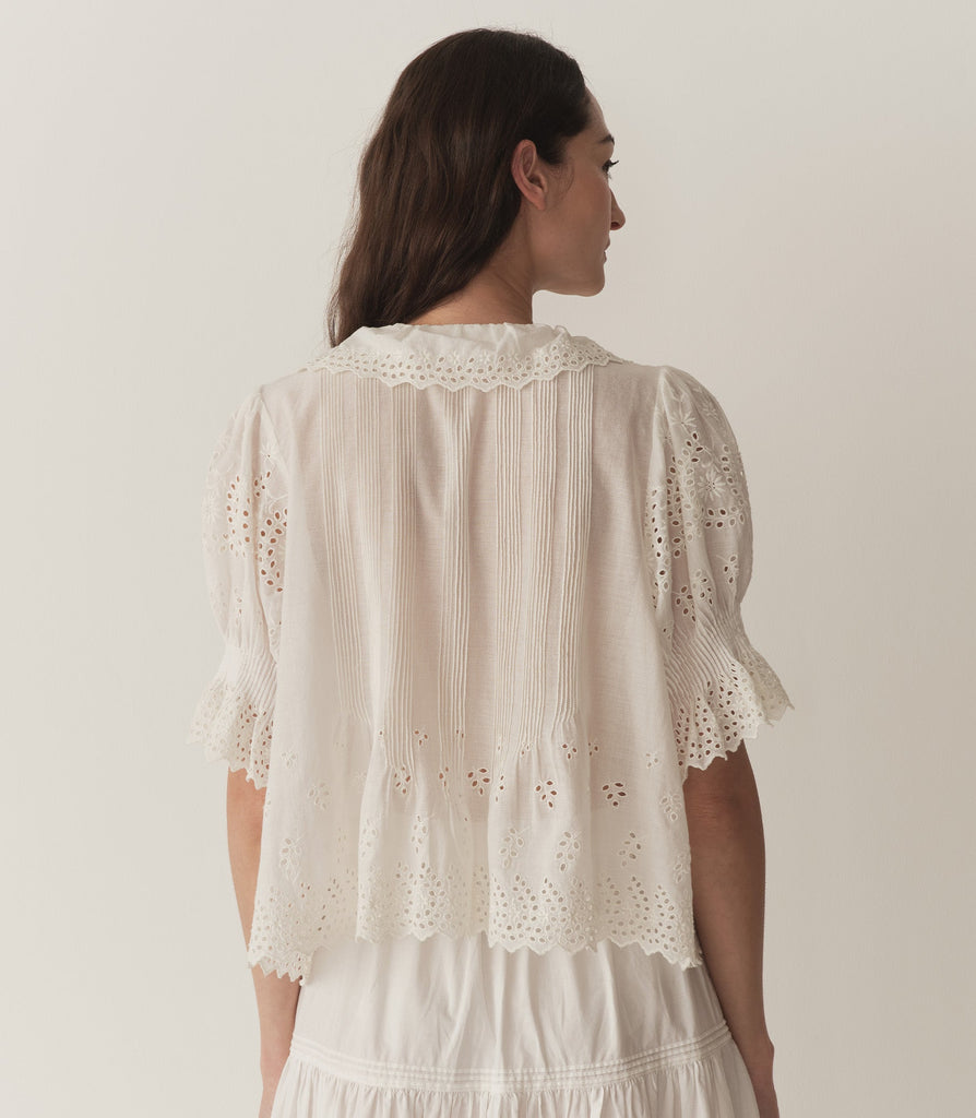 HENRI TOP -- SALT EYELET