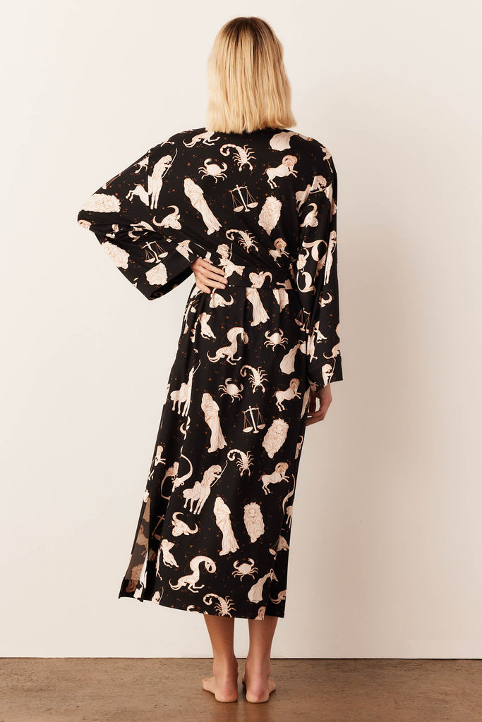Kaia Cloud Jersey Kimono Robe in Zodiac