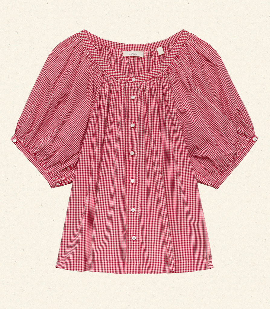 JUNE TOP -- CERISE PARIS GINGHAM