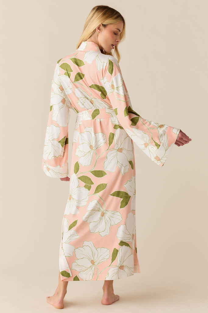 Kaia Cloud Jersey Kimono Robe in Magnolia