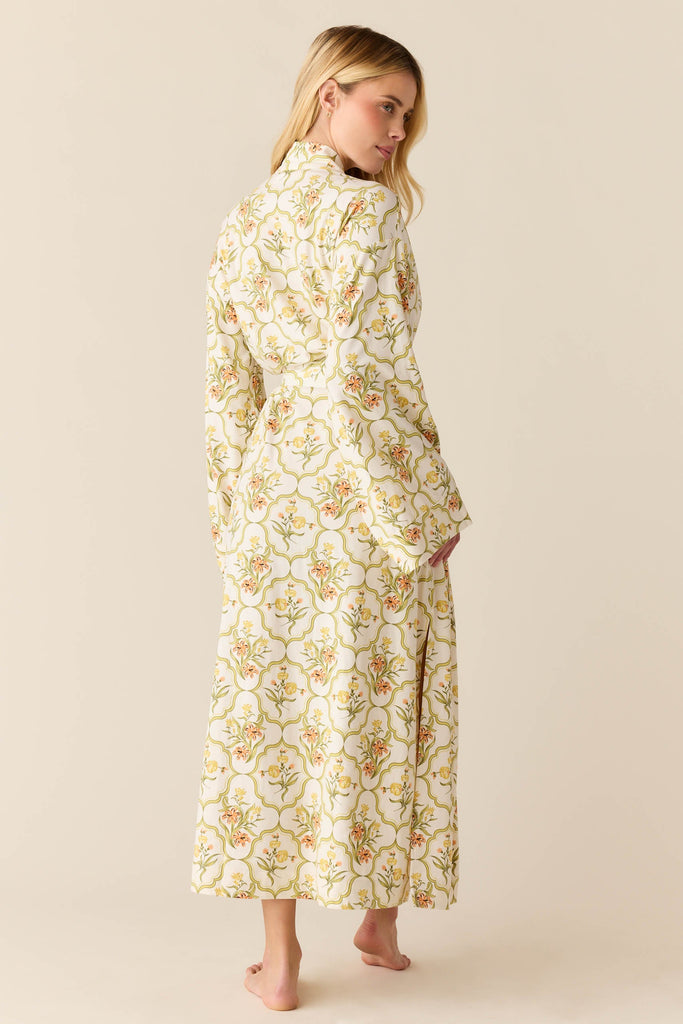 Kaia Cloud Jersey Kimono Robe in Fleur