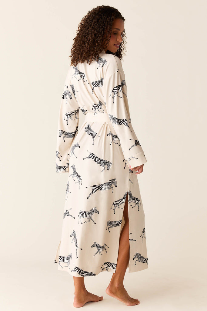 Kaia Cloud Jersey Kimono Robe in Animalia