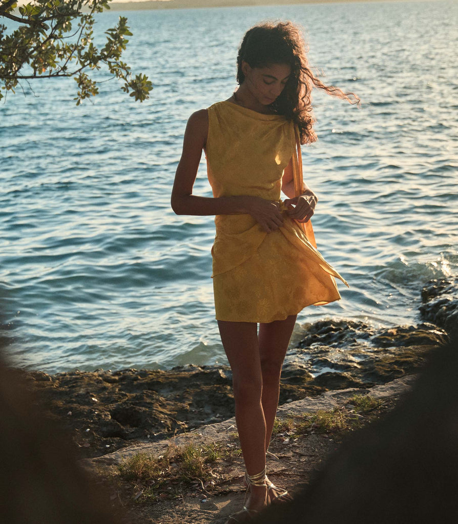 MARCELLA DRESS -- GILDED MARGUERITE JOLIE