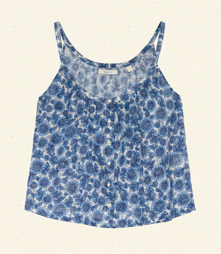NALINA TOP -- BLEU SOLEIL FLEURIT