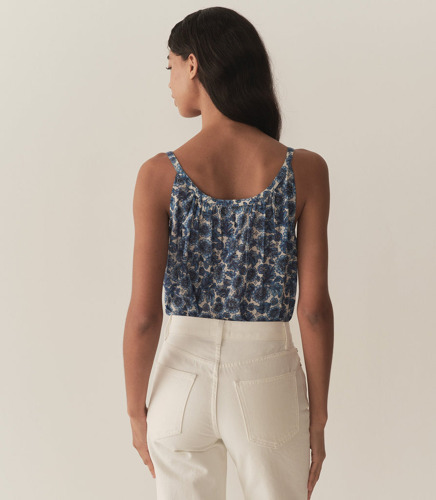 NALINA TOP -- BLEU SOLEIL FLEURIT